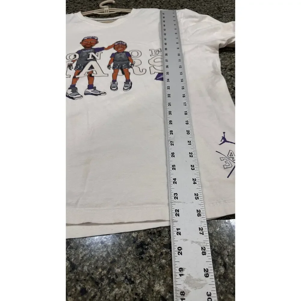 Jordan Son of Mars Men Graphic Tee XL Off White Short Sleeve Basketball STAINS